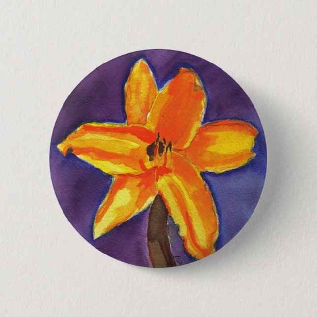 Bóton Redondo 5.08cm Vibrant Day Lily (Frente)