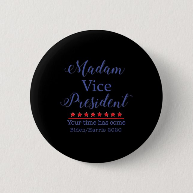 Bóton Redondo 5.08cm Vice-Presidente Kamala Harris (Frente)