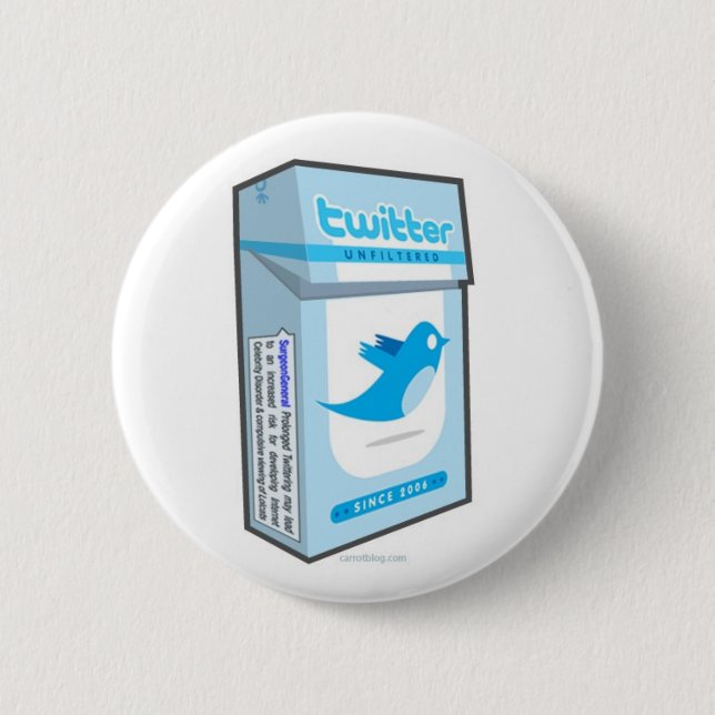 Bóton Redondo 5.08cm viciado do twitter (Frente)