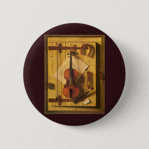 Bóton Redondo 5.08cm Vida contínua e música de William Harnett