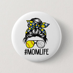Bóton Redondo 5.08cm Vida de Mãe Softll Volei Dia das Mães Coque Desarr