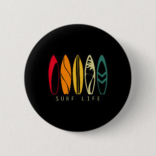 Bóton Redondo 5.08cm Vida de Surf Surfismo Vintage Retro Prancheta de S