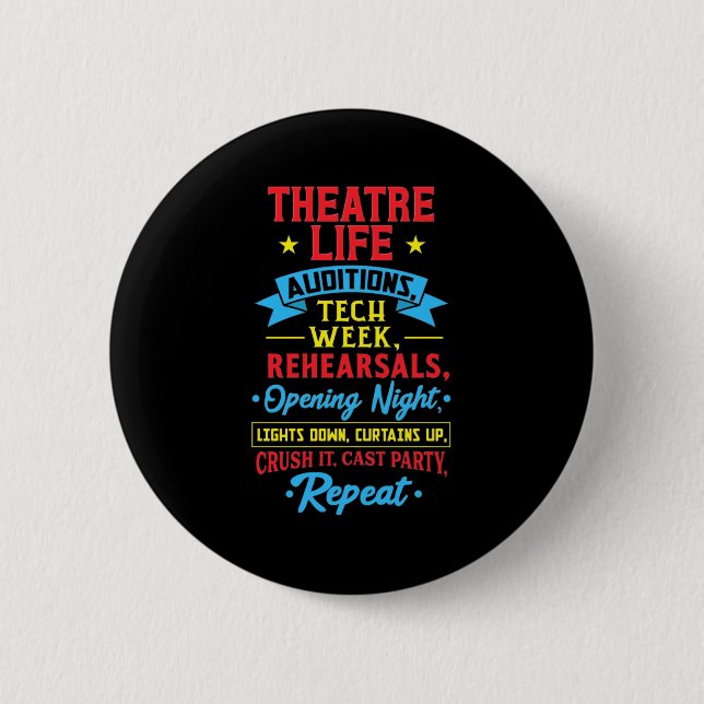 Bóton Redondo 5.08cm Vida De Teatro Para Ator (Frente)