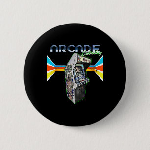 Bóton Redondo 5.08cm Videogame de Arcade Cabinet Machine 1970 1980 1990