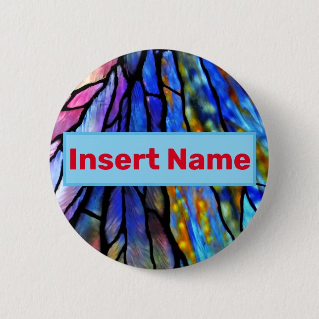 Bóton Redondo 5.08cm Vidro Arrefecido, Tiffany - Estilo (Frente)