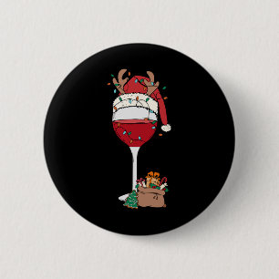 Bóton Redondo 5.08cm Vidro Vidro Vidro Santa Hat Reindet Diversão Xm