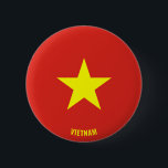 Bóton Redondo 5.08cm Vietnam Flag Charming Patriotic<br><div class="desc">Vietnam Flag Charming Patriotic Button with the Vietnam flag printed all over the button. Country name is subtly integrated in the design on the bottom. Text is fully customizable using "Customize it!" feature. This beautiful Vietnam Button is the stylish gift for any occasion. © 2021 CoutriesOfTheWorld</div>