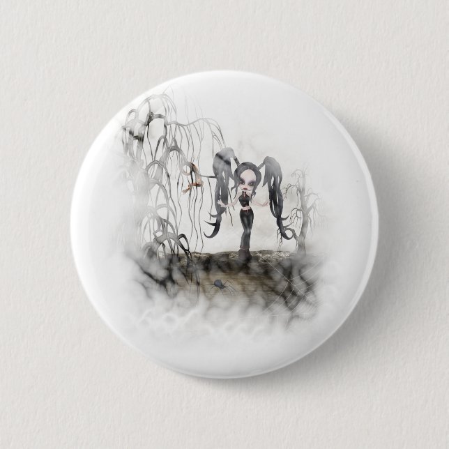 Bóton Redondo 5.08cm Vignette da Gótico Sepia (Frente)