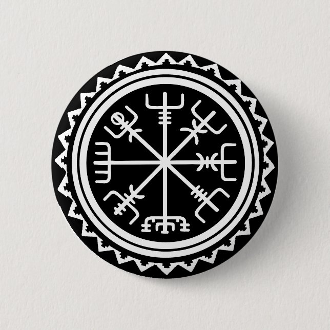 Bóton Redondo 5.08cm Viking Vegvisir Compass (Frente)