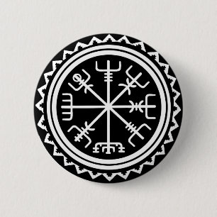 Bóton Redondo 5.08cm Viking Vegvisir Compass Náutico