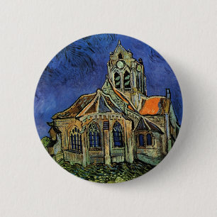 Bóton Redondo 5.08cm Vincent van Gogh - A Igreja em Auvers