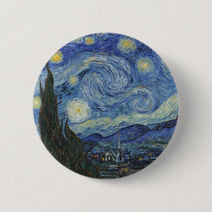 Bóton Redondo 5.08cm Vincent van Gogh A Noite Estelar, junho de 1889