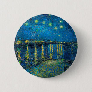 Bóton Redondo 5.08cm Vincent Van Gogh Starry Night Over the Rhone