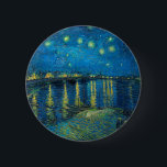 Bóton Redondo 5.08cm Vincent Van Gogh Starry Night Over the Rhone<br><div class="desc">A obra-prima Van Gogh Starry Night - Uma pintura de Vincent Van Gogh,  Starry Night Over the Rhone,  mostra uma noite cheia de estrelas,  e uma ponte. Pintado em Arles France à noite,  pintado em 1888.</div>