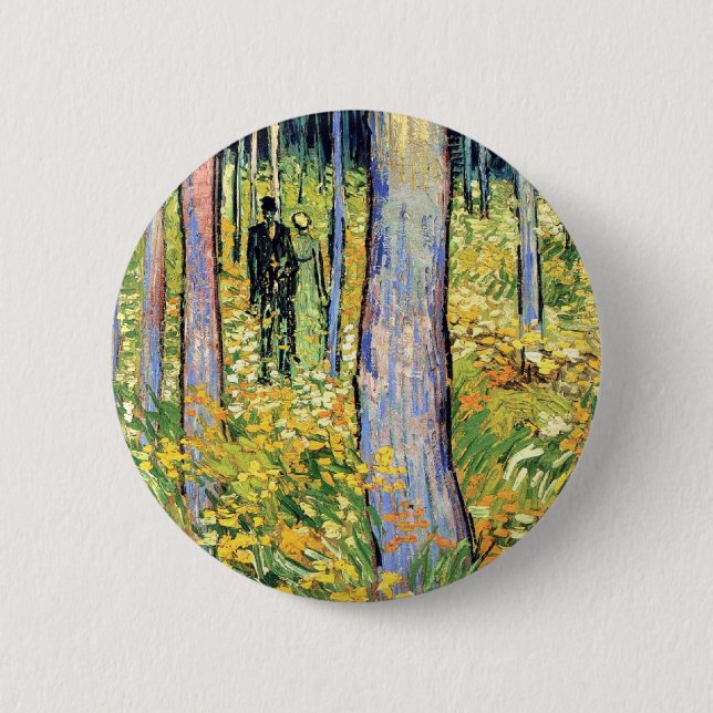 Bóton Redondo 5.08cm Vincent Van Gogh - Sub-bosque com Duas Figuras (Frente)