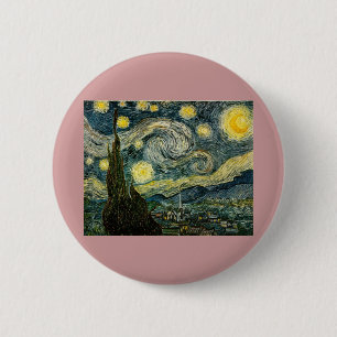 Bóton Redondo 5.08cm Vincent van Gogh's The Starry Night (1889)