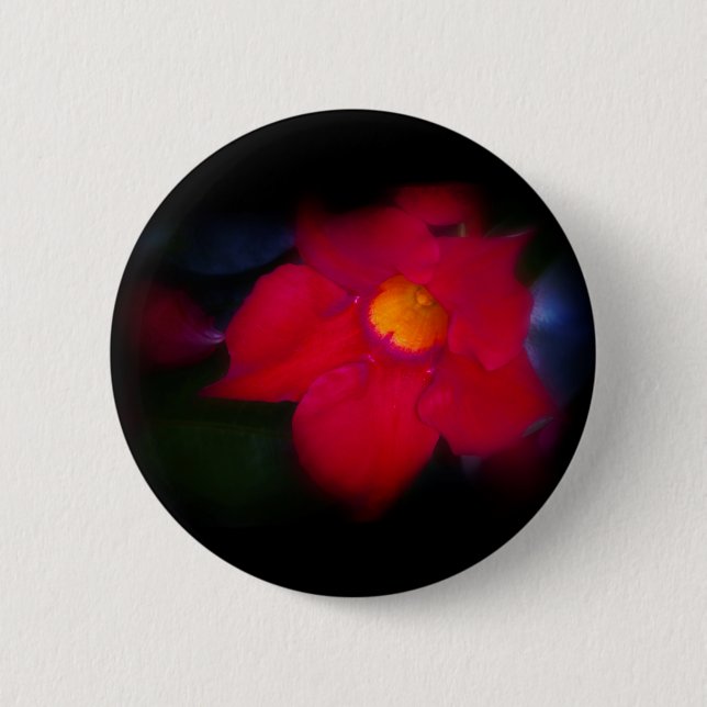 Bóton Redondo 5.08cm Vinha Flor Vermelha (Frente)