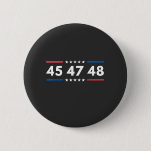 Bóton Redondo 5.08cm Vintage 45 47 48 Trump 2024 EUA Flag Presidente