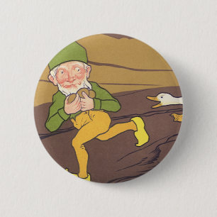 Bóton Redondo 5.08cm Vintage Aesop Fable Goose que Leve o Ovo do Ouro