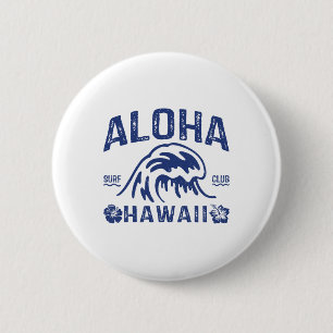 Bóton Redondo 5.08cm Vintage Aloha Havaí Onda Surf Havaiano Praia Surf