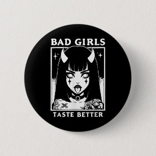 Bóton Redondo 5.08cm Vintage Bad Girls Taste Melhores Tatuagens Amantes