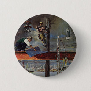 Bóton Redondo 5.08cm Vintage Business, Arquitetos e Construção