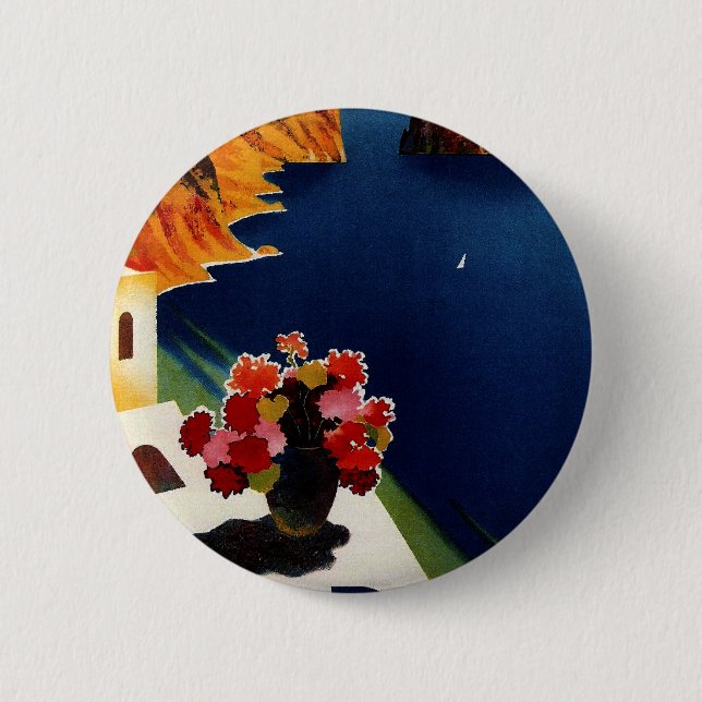 Bóton Redondo 5.08cm Vintage Capri Itália Viagem (Frente)