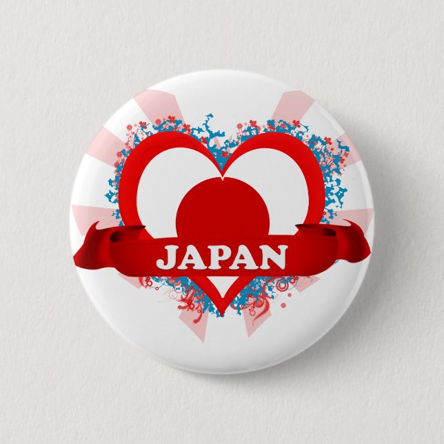 Bóton Redondo 5.08cm Vintage eu amo Japão (Frente)
