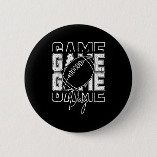 Bóton Redondo 5.08cm Vintage Game Day Futebol Funny Gameday Team Esport