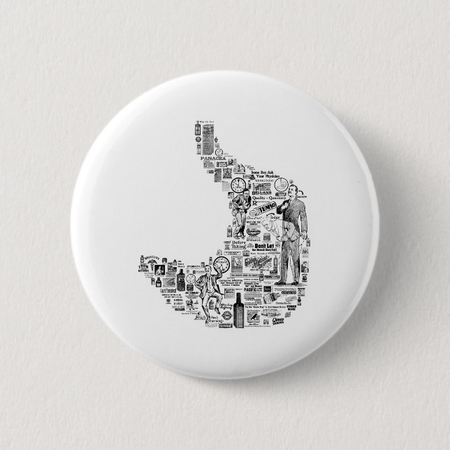 Bóton Redondo 5.08cm Vintage Gastroenterology - presente gastroenterolo (Frente)