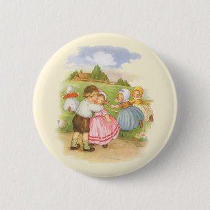 Bóton Redondo 5.08cm Vintage Georgie Porgie Madre Goose Rhymes