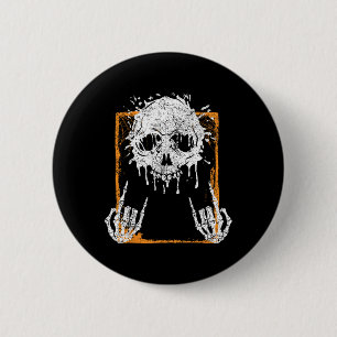 Bóton Redondo 5.08cm Vintage Halloween Skeleton Rock On-hand Skeleton M