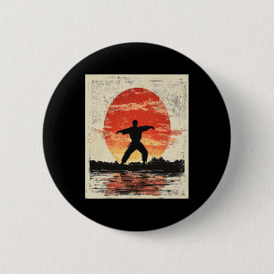 Bóton Redondo 5.08cm Vintage Karate - Silhouette Afetada - Japão Mart