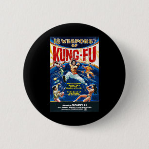 Bóton Redondo 5.08cm Vintage Kungfu Karate Bjj Martial Arts Movie Retro