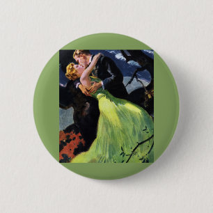 Bóton Redondo 5.08cm Vintage Love and Romance, Beijo Romântico