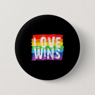Bóton Redondo 5.08cm Vintage Love Win Rainbow Peace Sign Pride Lésbica