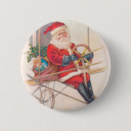 Bóton Redondo 5.08cm Vintage Papais noeis Airship Fantasy