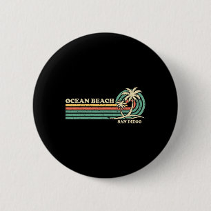 Bóton Redondo 5.08cm Vintage Retro Summer Vacage San Diego Ocean Beac