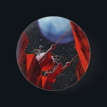 Bóton Redondo 5.08cm Vintage Science Fiction, Canyon Space Moon Rover<br><div class="desc">Ilustração vintage: planetas futuristas de ficção científica e imagem espacial. Uma vista de um cânion profundo olhando para cima em direção a um veículo de exploração espacial com uma lua grande e estrelas no céu noturno. Um clássico design de quadrinhos retrô de ficção científica.</div>