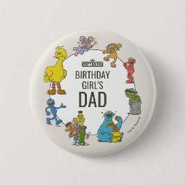 Bóton Redondo 5.08cm Vintage Sesame Street Characters Birthday Button