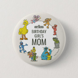 Bóton Redondo 5.08cm Vintage Sesame Street Characters Birthday Button