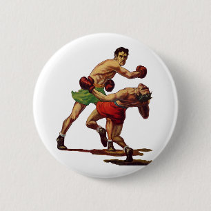 Bóton Redondo 5.08cm Vintage Sports Boxing, Boxers em Luta