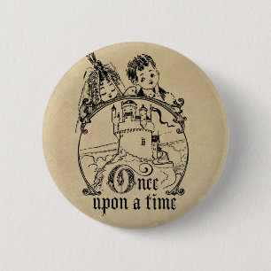 Bóton Redondo 5.08cm Vintage uma vez em um Roupa de hora, decorar e ofe