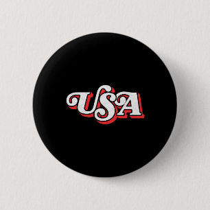 Bóton Redondo 5.08cm Vintage Usa Retro Typografia Patriótica 4 De Julho