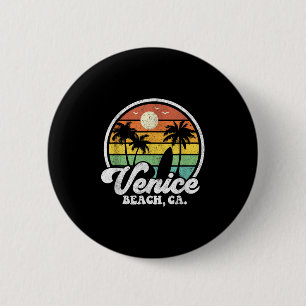 Bóton Redondo 5.08cm Vintage Venice Beach California Ca Surfing Retro S