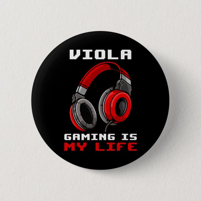 Bóton Redondo 5.08cm Viola - Gaming Is My Life - Personalized  (Frente)