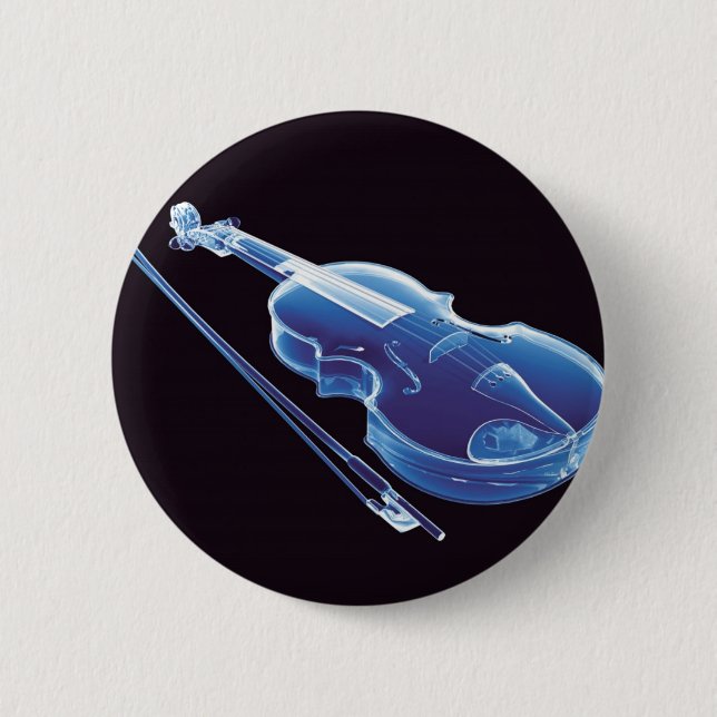 Bóton Redondo 5.08cm Violino azul de néon (Frente)