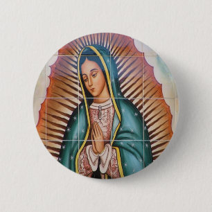 Bóton Redondo 5.08cm Virgin de Guadalupe