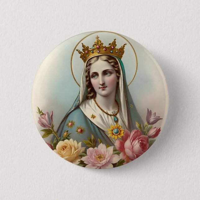 Bóton Redondo 5.08cm Virgin Mary Button (Frente)