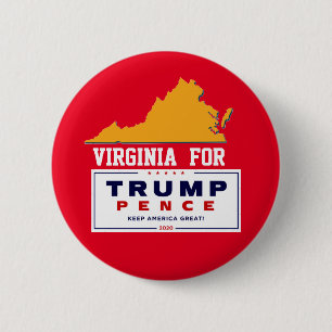 Bóton Redondo 5.08cm Virginia para Trump Pence 2020